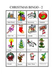 English Worksheet: Christmas bingo 2 of 4 
