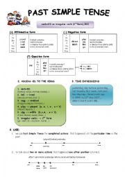 English Worksheet: Past Simple Tense - rules 