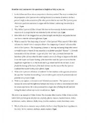 English Worksheet: Tell-Tale Heart - questions and answers