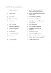 English Worksheet: idioms connected with friendship