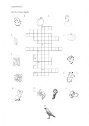 English Worksheet: Crossword puzzle with the nouns