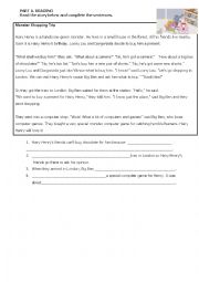 English Worksheet: READING AND USE OF ENGLISH FOR PRIMARY SCHOOL CHILDREN