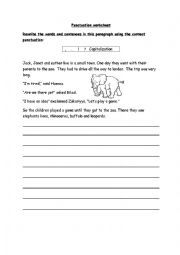 English Worksheet: Punctuation worksheet