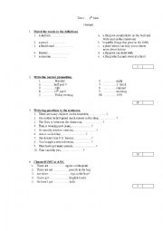 English Worksheet: Grammar test for elementary students