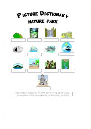 English Worksheet: nature park pictionary