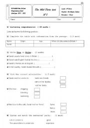 English Worksheet: mid term test :8th form