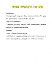 English Worksheet: party project