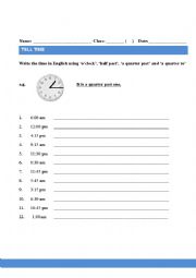 English Worksheet: Time