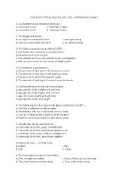 English Worksheet: Science Revision for Gr 4 Part 2