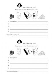 English Worksheet: What Is Mary Going to Do?