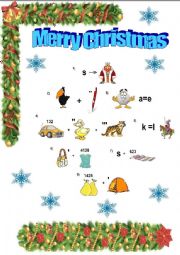English Worksheet: Christmas Rebus