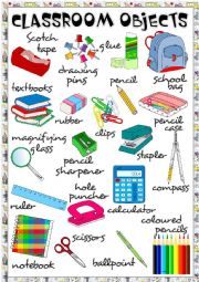 Classroom objects - poster