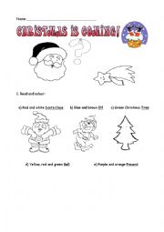 English Worksheet: Christmas is coming