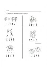 English Worksheet: Count the ornaments.