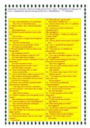 Rephrasing, Commands advice etc,( with special verbs) 7th worksheet.