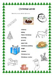 English Worksheet: Christmas words