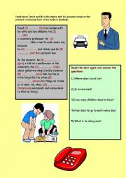 English Worksheet: Simple present vs. present continuous