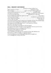 English worksheet: will going to