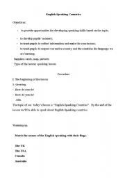 English worksheet: English-speaking countries