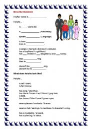 English worksheet: Describing People