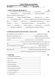 English Worksheet: Upper intermediate exam