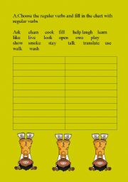 English worksheet: Regular Verbs