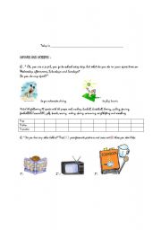 English worksheet: SPORTS AND OTHER HOBBIES