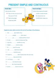 English Worksheet: Present simple - Present Continuous