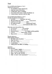 English worksheet: test 