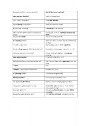 English Worksheet: everyday expressions