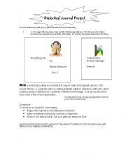 English worksheet: Dialectical Journal Project