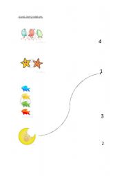 English Worksheet: COUNT, MATCH AND SAY