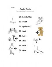English Worksheet: Body parts page 3