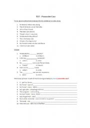 English Worksheet: Exercises on possessive case