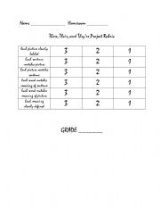 English Worksheet: There, Their, and Theyre Rubric