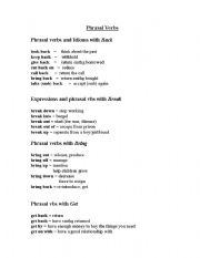 English Worksheet: phrasel verbs