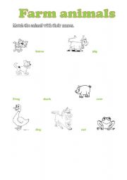 English worksheet: Farm animals and numbers