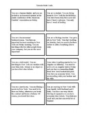 English Worksheet: Travel Role Cards