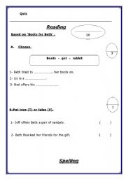 English worksheet: First Grade Quiz