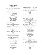 English Worksheet: Master of Puppets -fill in the blanks- sing along