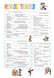 English Worksheet: revise verb tenses ( A2)