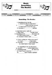 English Worksheet: Music - Something - Beatles