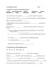 English Worksheet: vocabulary tests