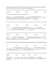 English Worksheet: Practicing Verb Forms