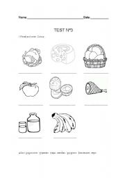 English worksheet: Test n3 Food