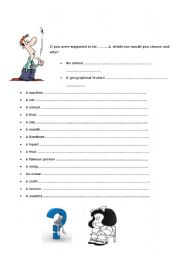 English Worksheet: If I were suppose to be ...