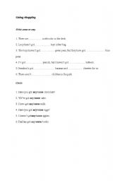 English worksheet: Going shopping