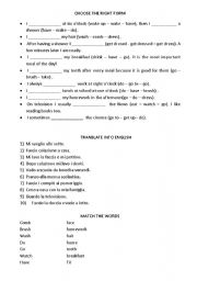 English worksheet: Routines exercises