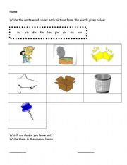 English Worksheet: in word family