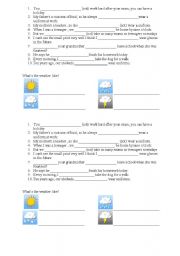 English worksheet: have to / weather